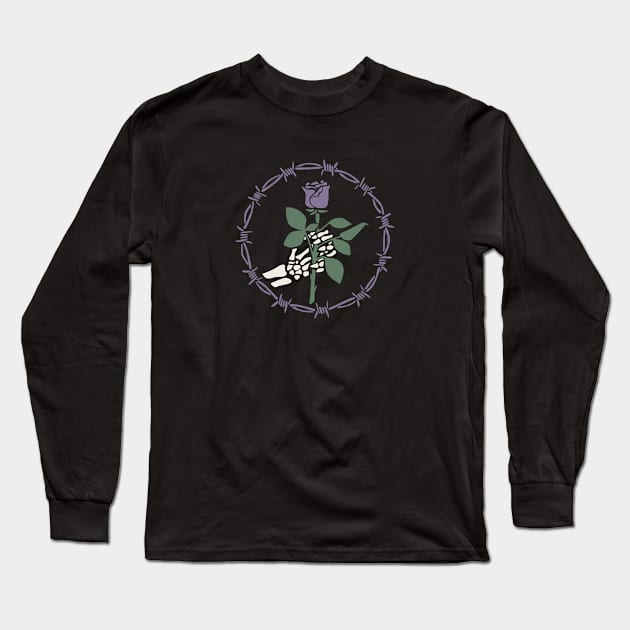 Rose in Wires Long Sleeve T-Shirt by MaxGraphic